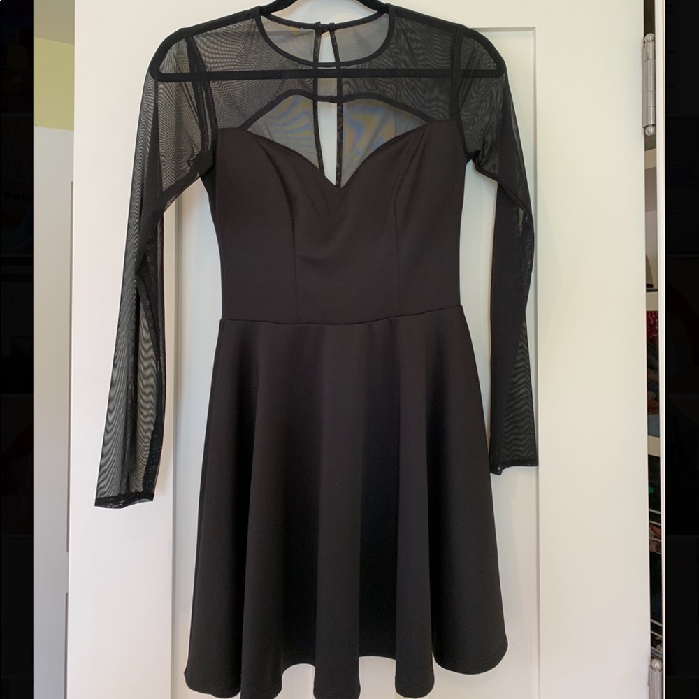 Long Sleeve Black Cocktail Dress